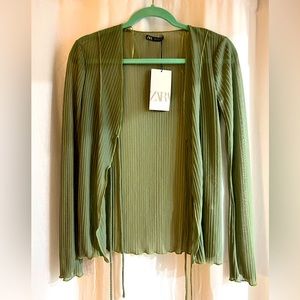 Blusa Zara, verde talla M